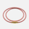 Lederarmband Damen, Wickelarmband rosa