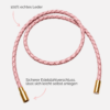 Lederarmband Damen, Wickelarmband rosa