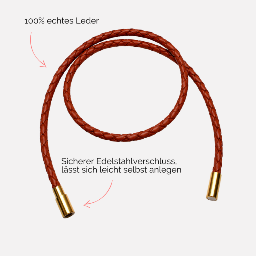 Lederarmband Damen, Wickelarmband rot