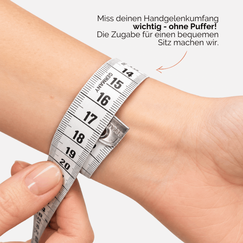 So misst du deinen Hangelenkumfang für ein Lederarmband Damen