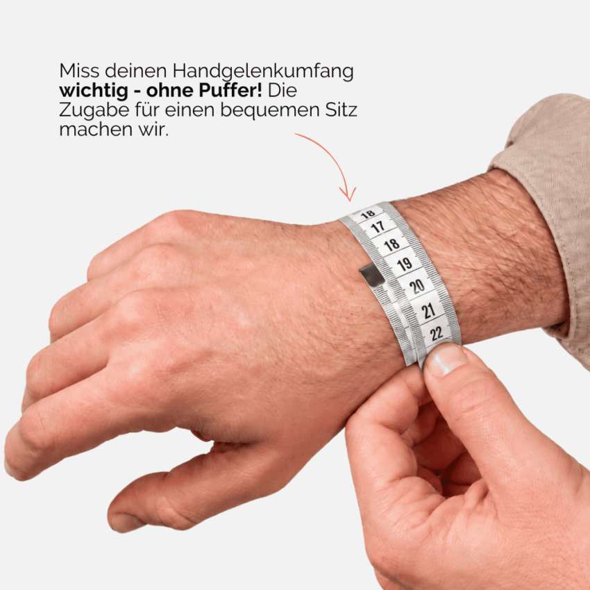 So misst du deinen Hangelenkumfang für ein Lederarmband Herren